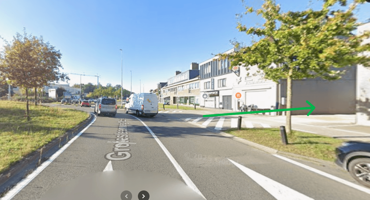 Entrée du parking Certifisc Zwijnaarde